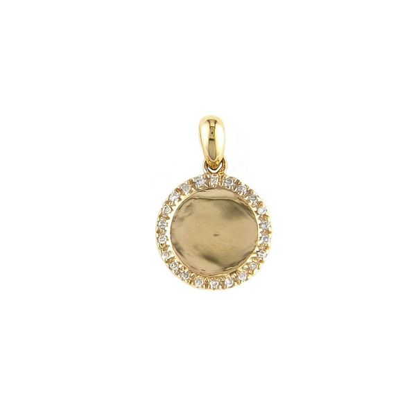 14K Gold Disc with Diamond Halo Pendant Confer’s Jewelers Bellefonte, PA
