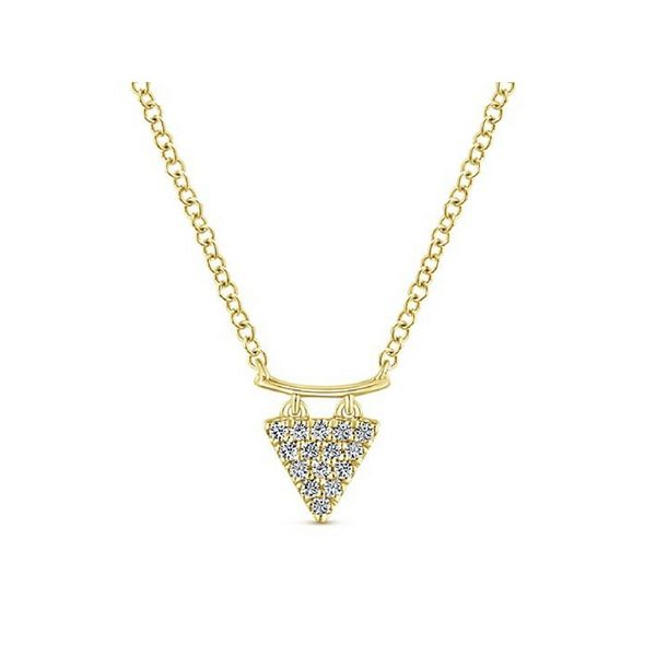 14K Gold .07ctw Diamond Triangle Necklace Confer’s Jewelers Bellefonte, PA