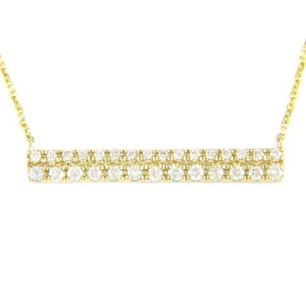 Double Row Diamond Bar Necklace 14K Yellow Gold Confer’s Jewelers Bellefonte, PA