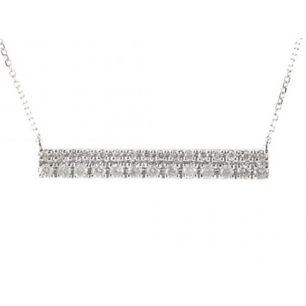 White Gold Diamoond Double Bar Necklace Confer’s Jewelers Bellefonte, PA