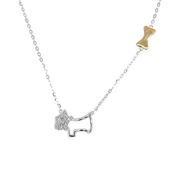 14k Two Tone Diamond Dog Station Necklace Confer’s Jewelers Bellefonte, PA