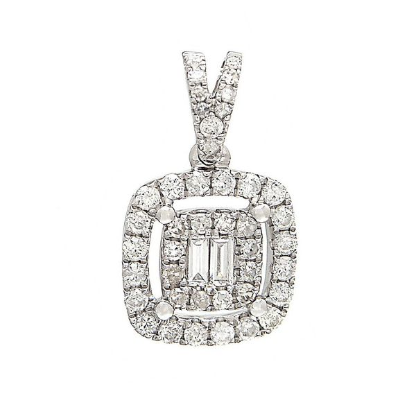 14K White Gold Diamond Halo Pendant Confer’s Jewelers Bellefonte, PA