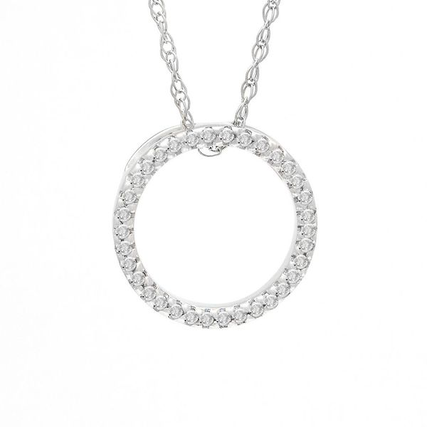 14k WhiteGold and Diamond Small Circle Pendant Confer’s Jewelers Bellefonte, PA