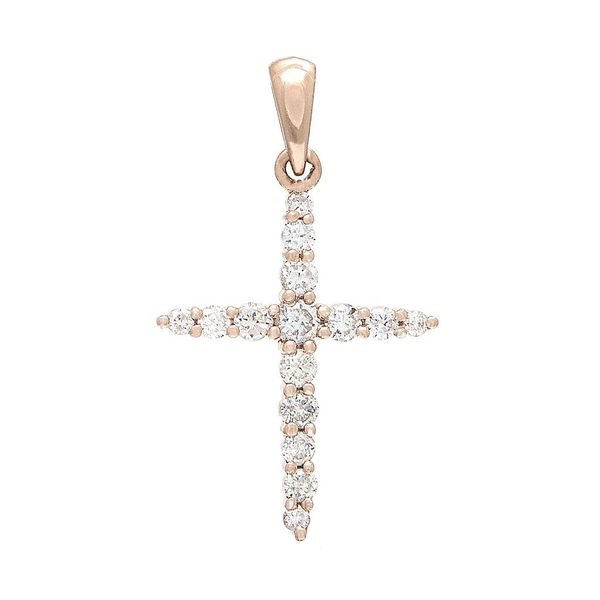 14K Rose Gold Diamond Cross Pendant Confer’s Jewelers Bellefonte, PA