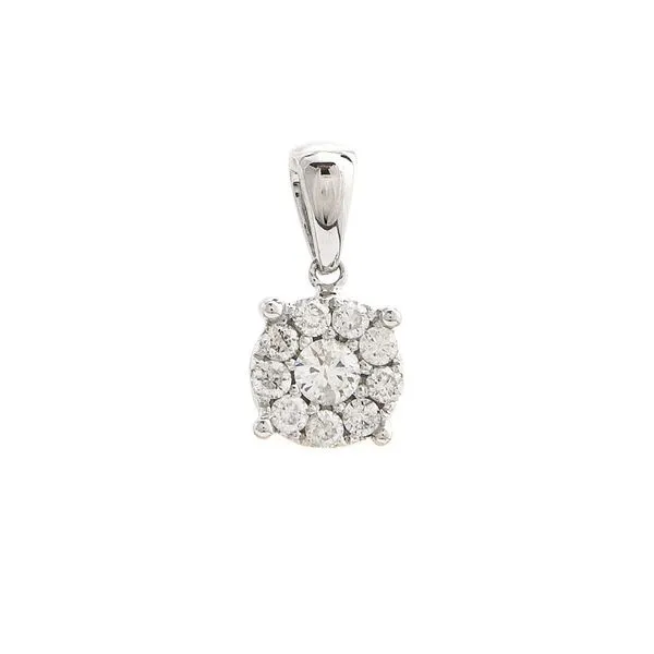 14K White Gold Diamond Cluster Pendant Confer’s Jewelers Bellefonte, PA