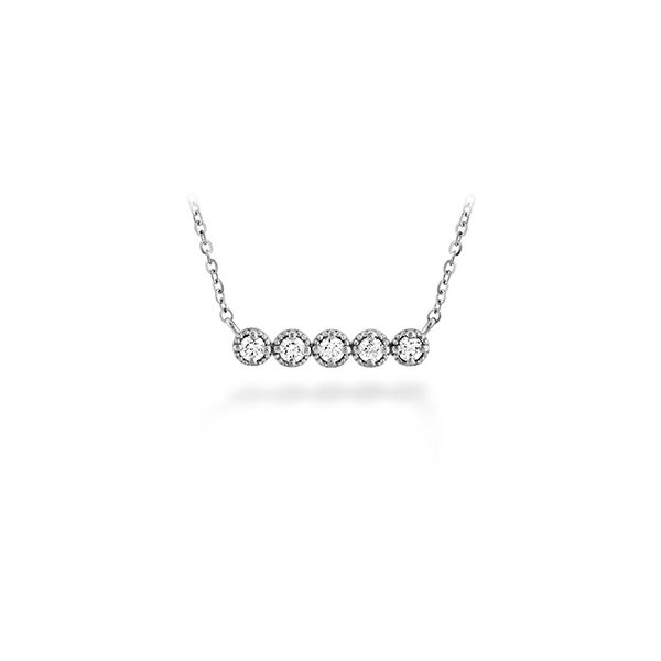 HOF 18K White Gold Liliana Milgrain Diamond Bar Necklace Confer’s Jewelers Bellefonte, PA