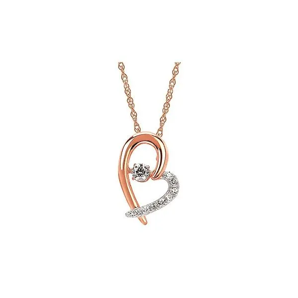 14K Rose Gold Dancing Diamond Heart Pendant Confer’s Jewelers Bellefonte, PA