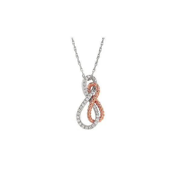 Sterling Silver And 10K Rose Gold String Of Love Diamond Pendant Confer’s Jewelers Bellefonte, PA