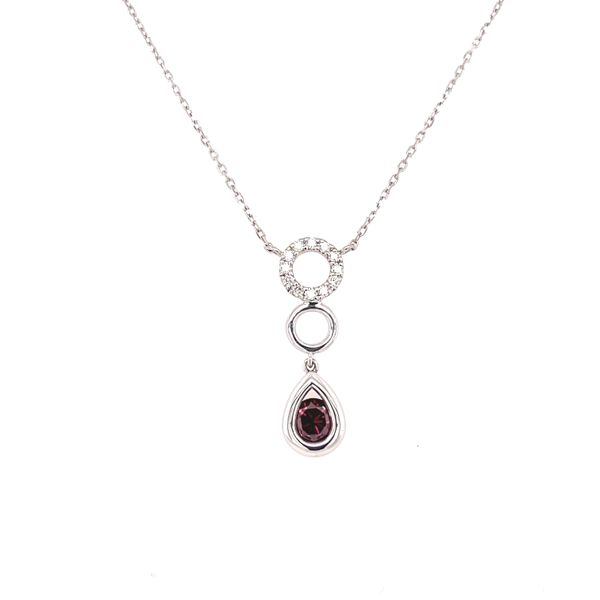 14K White Gold Diamond Circle Pendant With Grape Diamond Confer’s Jewelers Bellefonte, PA