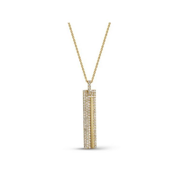 14K Yellow Gold Vertical Diamond Bar Necklace Confer’s Jewelers Bellefonte, PA
