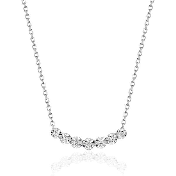 14K White Gold Curved Diamond Bar Necklace Confer’s Jewelers Bellefonte, PA