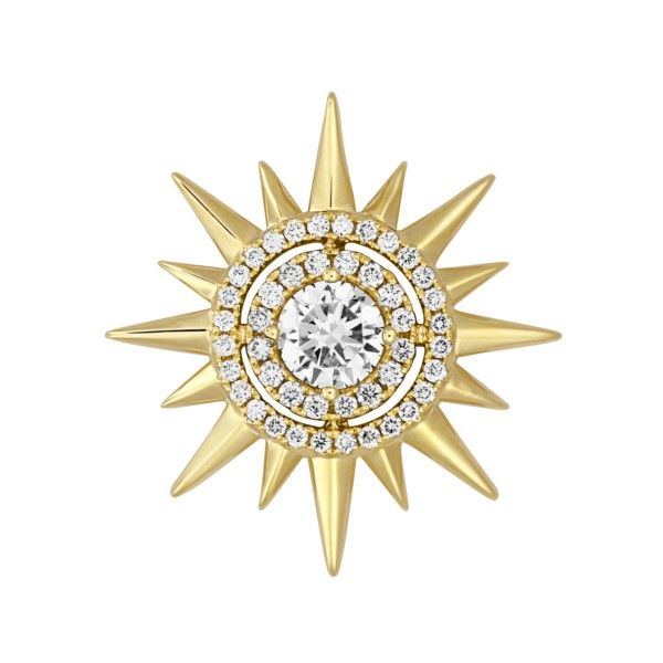 14K Yellow Gold Radiant Universe Chatham Lab Grown Diamond Sun Pendant Confer’s Jewelers Bellefonte, PA