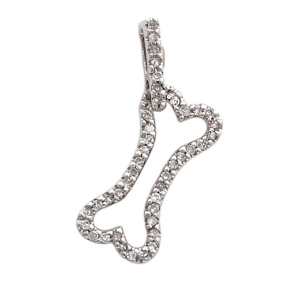 14 Karat White Gold Diamond Dog Bone Necklace Confer’s Jewelers Bellefonte, PA