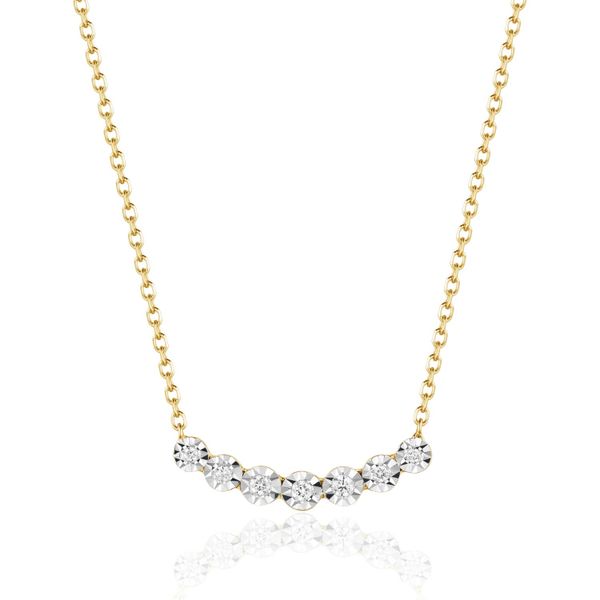 14K Yellow Gold Curved Diamond Bar Necklace Confer’s Jewelers Bellefonte, PA