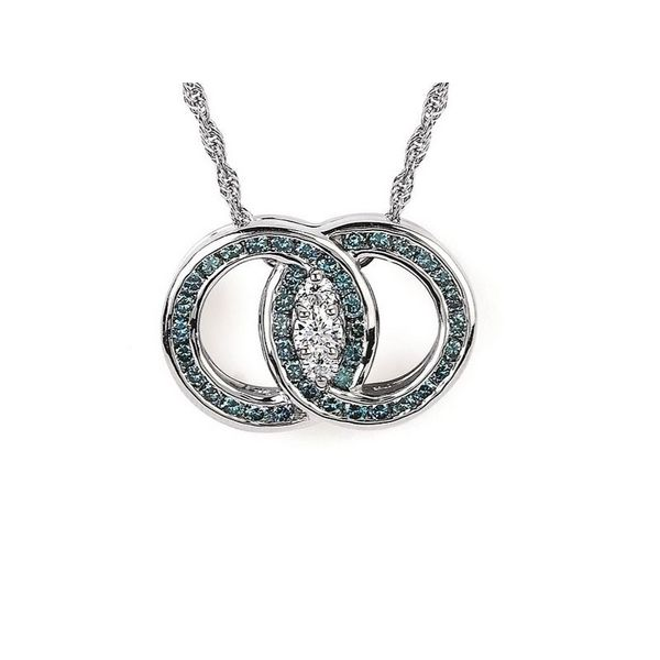 14 Karat White Gold Blue Diamond Marriage Symbol Pendant Confer’s Jewelers Bellefonte, PA