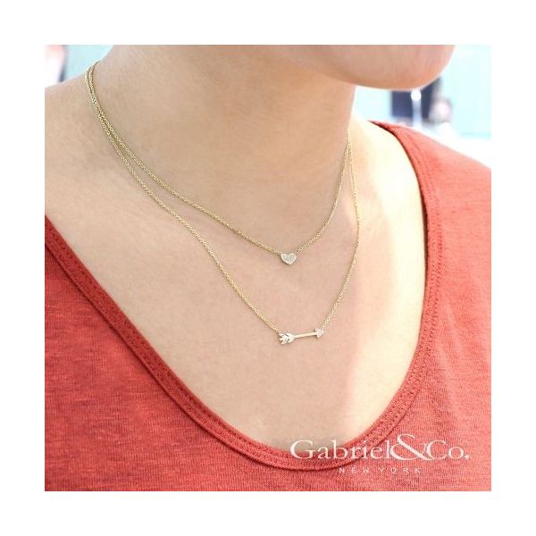 14K Yellow Gold Diamond Arrow Necklace Confer’s Jewelers Bellefonte, PA