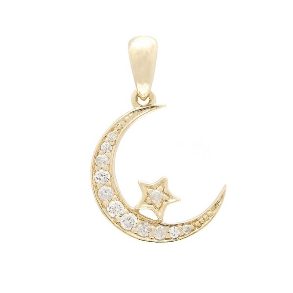 14 Karat Yellow Gold Diamond Star and Moon Pendant Confer’s Jewelers Bellefonte, PA