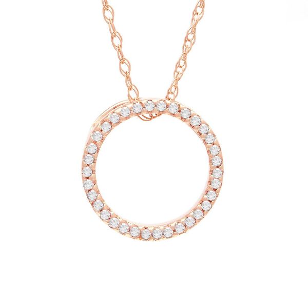 14K Rose Gold Diamond Circle Pendant Confer’s Jewelers Bellefonte, PA