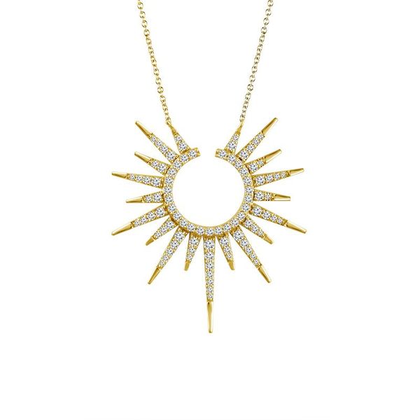 14K Yellow Gold Sunburst Style Diamond Pendant Confer’s Jewelers Bellefonte, PA
