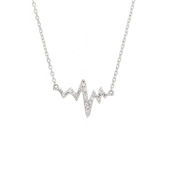 14K White Gold Diamond Heartbeat Necklace Confer’s Jewelers Bellefonte, PA