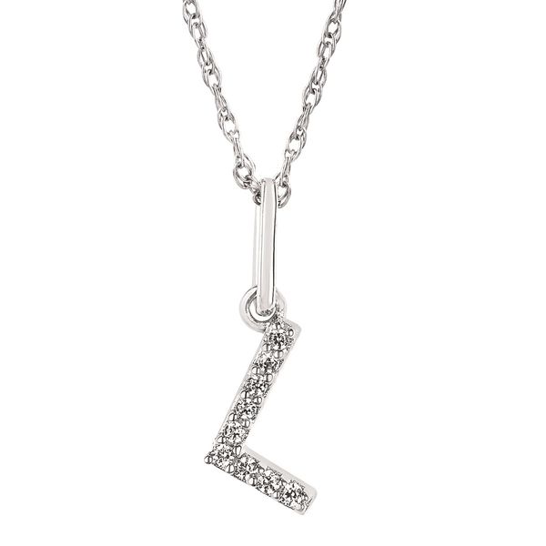 10K White Gold Diamond L Pendant Confer’s Jewelers Bellefonte, PA