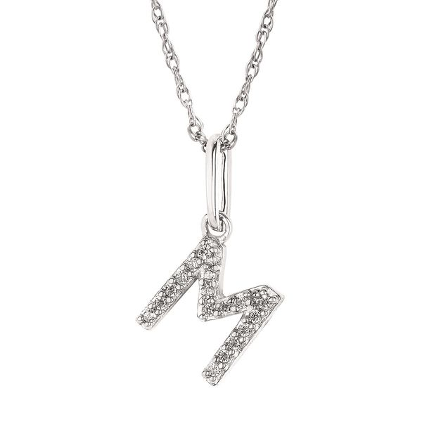 10K White Gold Diamond M Initial Pendant Confer’s Jewelers Bellefonte, PA