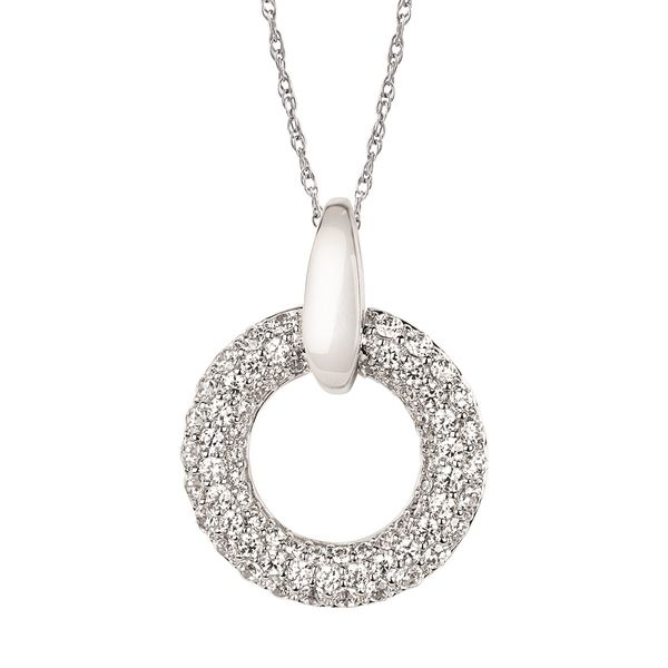 14K White Gold Diamond Circle Pendant Confer’s Jewelers Bellefonte, PA