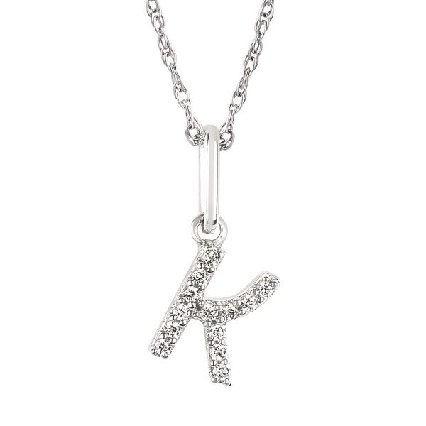 10K White Gold Diamond K Initial Pendant Confer’s Jewelers Bellefonte, PA