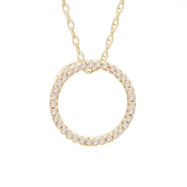 14kYellow Gold Diamond Small Circle Pendant Confer’s Jewelers Bellefonte, PA