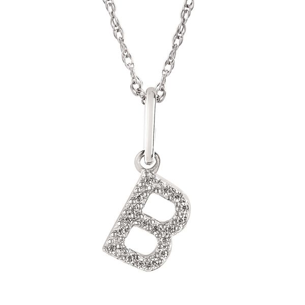 10K White Gold Diamond B Initial Pendant Confer’s Jewelers Bellefonte, PA