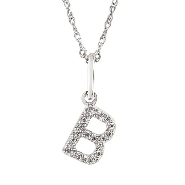 10K White Gold Diamond B Initial Pendant Confer’s Jewelers Bellefonte, PA