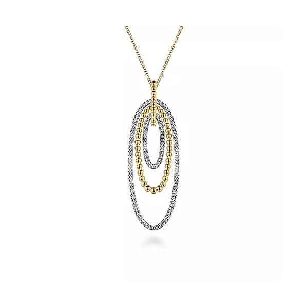 14K White-Yellow Gold Multi Oval Bujukan Diamond Pendant Necklace Confer’s Jewelers Bellefonte, PA