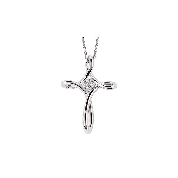 14K White Gold Diamond Twist Cross Confer’s Jewelers Bellefonte, PA