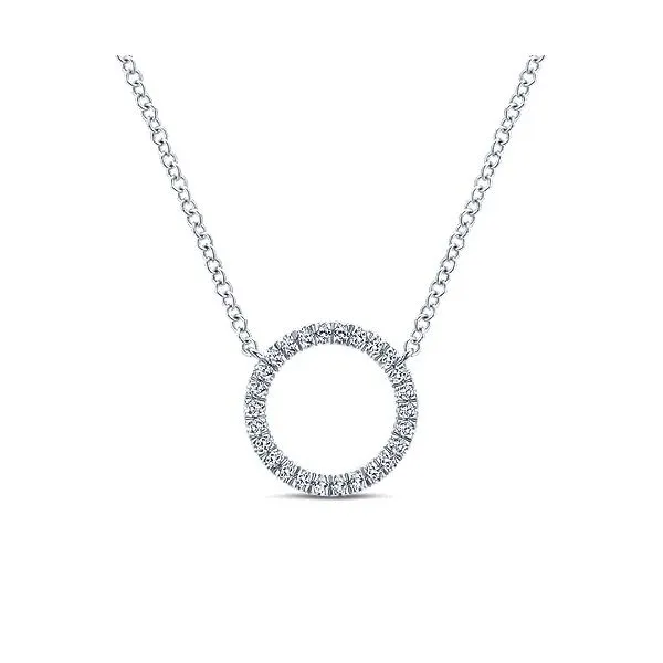 14K White Gold Circle Diamond Pendant Necklace Confer’s Jewelers Bellefonte, PA