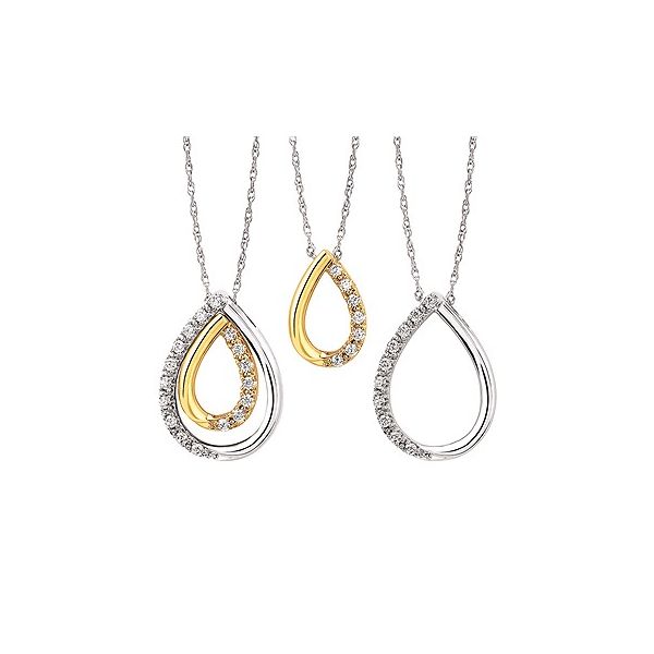 10K Two-Tone Diamond Teardrop Pendant Confer’s Jewelers Bellefonte, PA