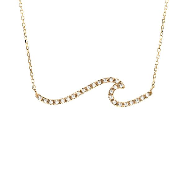 14 Karat Yellow Gold Diamond Wave Necklace Confer’s Jewelers Bellefonte, PA
