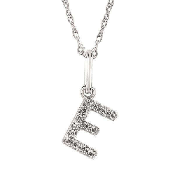 10K White Gold Diamond E Initial Pendant Confer’s Jewelers Bellefonte, PA