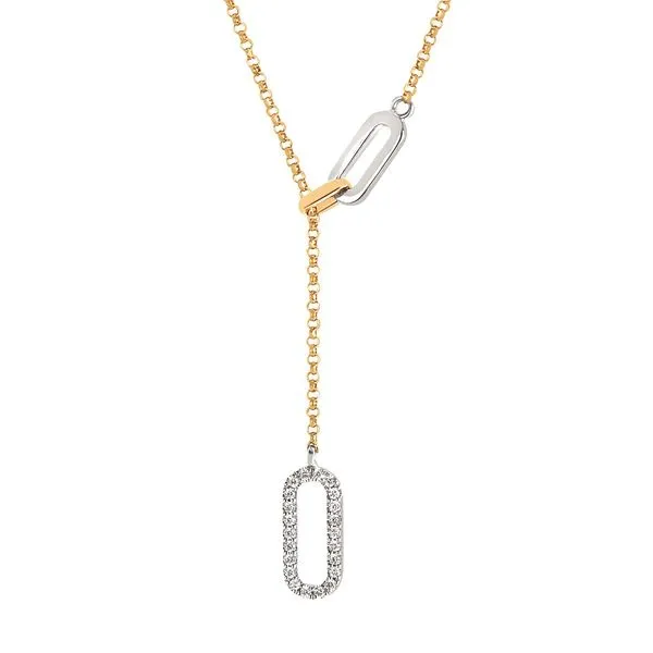 14K Two Tone Paperclip Style Diamond Necklace Confer’s Jewelers Bellefonte, PA