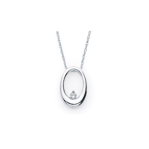 14K White Gold Oval Pendant With Diamond Confer’s Jewelers Bellefonte, PA