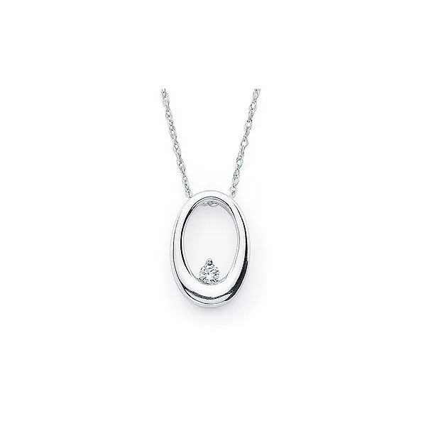 14K White Gold Oval Pendant With Diamond Confer’s Jewelers Bellefonte, PA