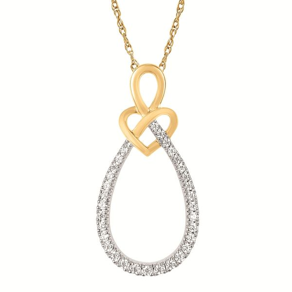 14 Karat Two Tone Diamond Tear Drop Style Necklace Confer’s Jewelers Bellefonte, PA