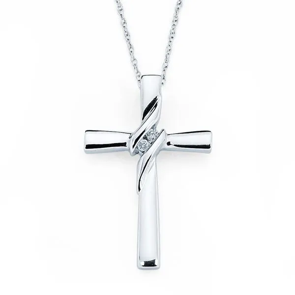 14K White Gold Diamond Cross Necklace Confer’s Jewelers Bellefonte, PA