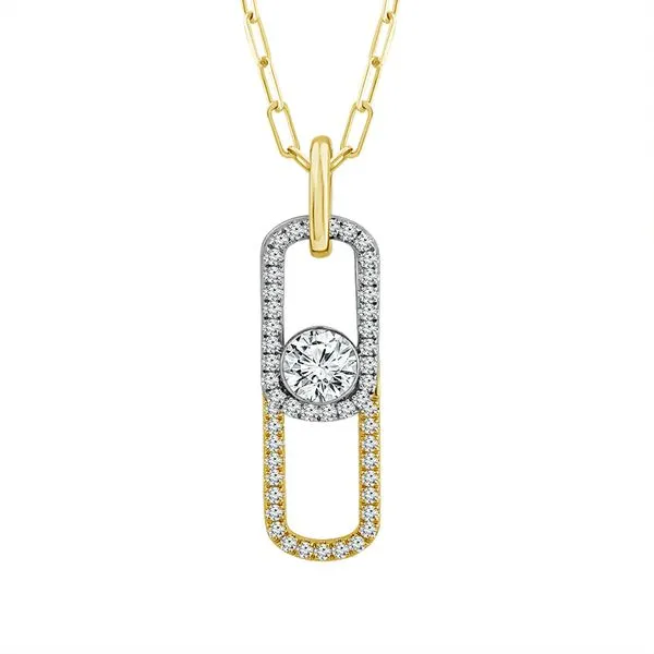 14 Karat Two Tone Lab Grown Skyset Diamond Fashion Pendant - 1.38CTW Confer’s Jewelers Bellefonte, PA