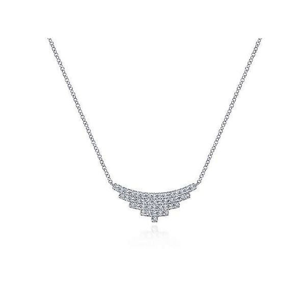 14K White Gold Multi Row Diamond Pendant Necklace Confer’s Jewelers Bellefonte, PA