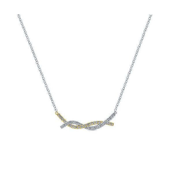 14K Yellow-White Gold Twisted Diamond Bar Necklace Confer’s Jewelers Bellefonte, PA