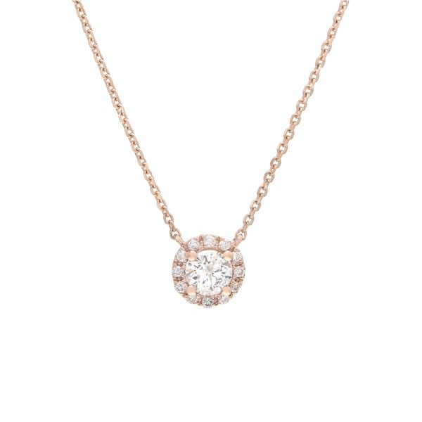 14K Rose Gold Diamond Halo Fashion Necklace Confer’s Jewelers Bellefonte, PA