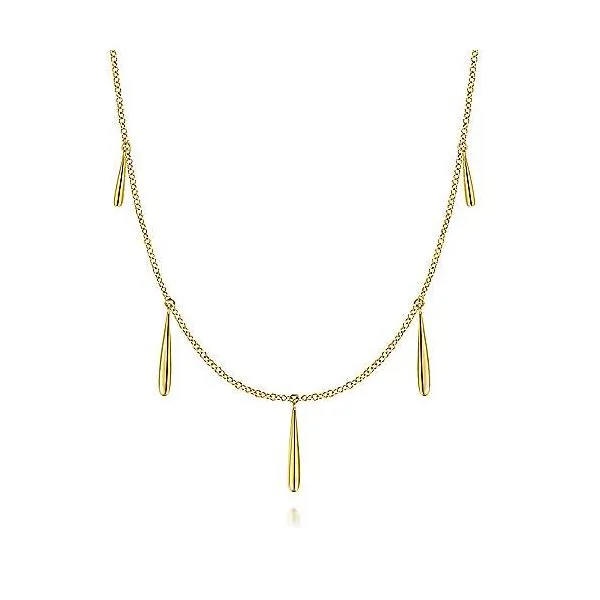 14K Yellow Gold Long Teardrop Station Necklace Confer’s Jewelers Bellefonte, PA