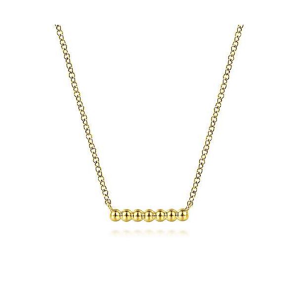 14K Yellow Gold Bujukan Beaded Bar Necklace Confer’s Jewelers Bellefonte, PA