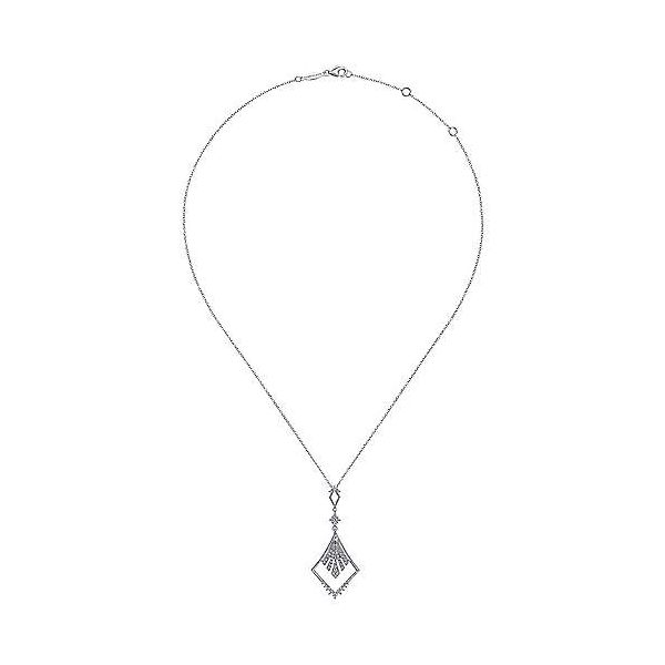 14K White Gold Diamond Rhombus Pendant Necklace Image 2 Confer’s Jewelers Bellefonte, PA