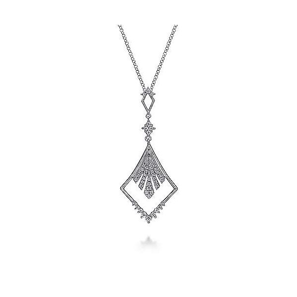 14K White Gold Diamond Rhombus Pendant Necklace Confer’s Jewelers Bellefonte, PA